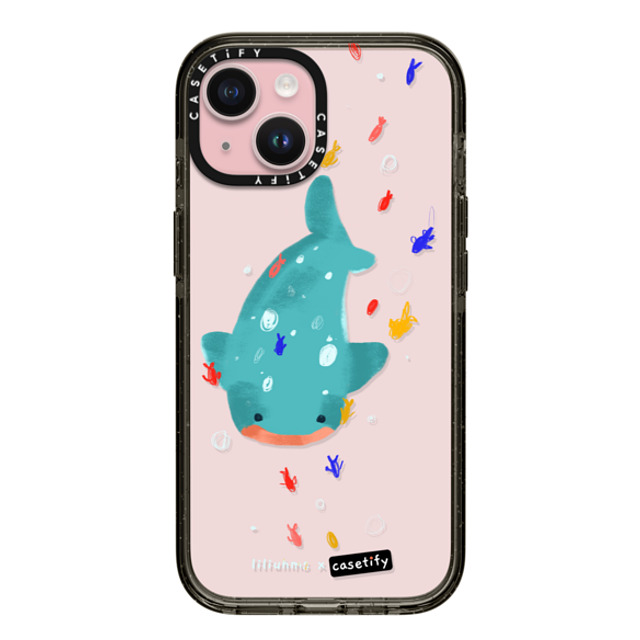 Liliuhms x CASETiFY iPhone 15 ケース ブラック インパクトケース Whale Shark & Friends