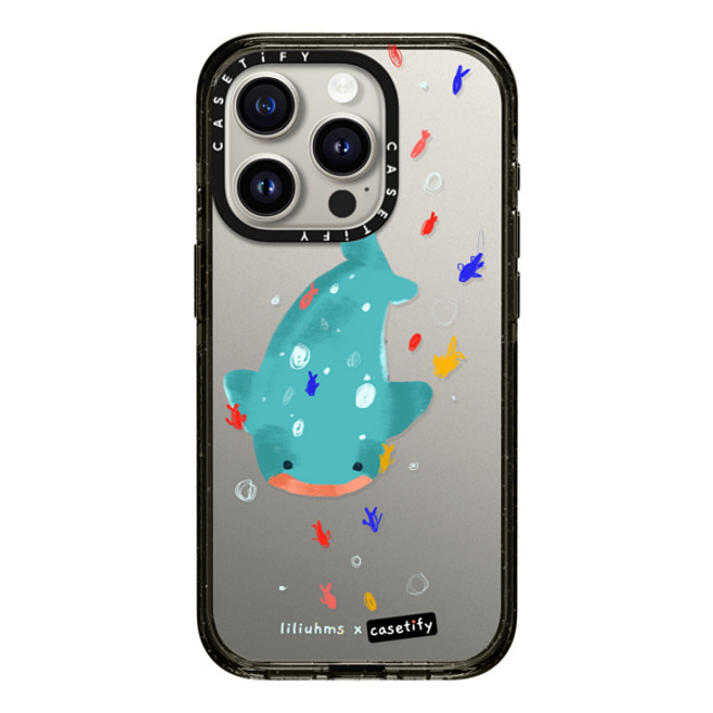 Liliuhms x CASETiFY iPhone 15 Pro ケース ブラック インパクトケース Whale Shark & Friends