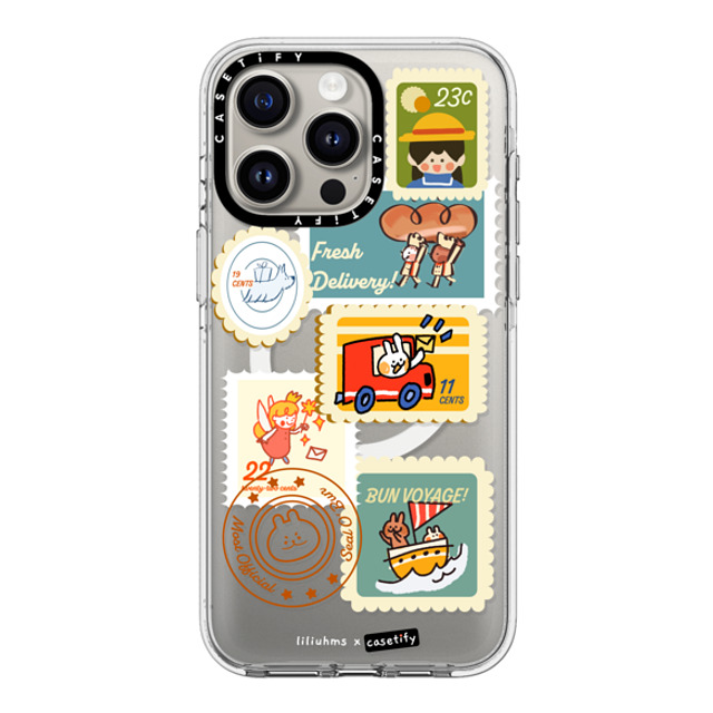 Liliuhms x CASETiFY iPhone 15 Pro Max ケース クリア クリア ケース MagSafe対応 Postage Party