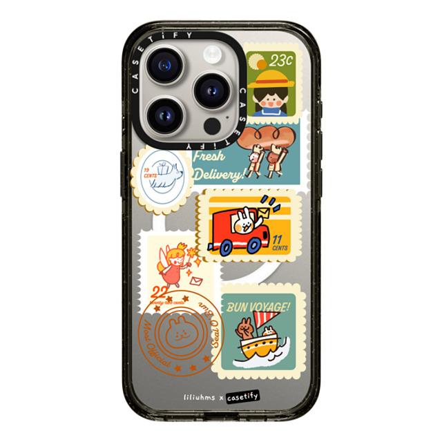 Liliuhms x CASETiFY iPhone 15 Pro ケース ブラック インパクトケース MagSafe対応 Postage Party