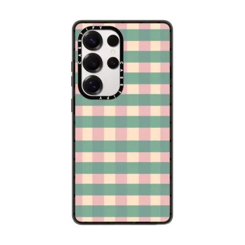Galaxy S25 Ultra - Pink and Teal Plaid by Oh So Graceful