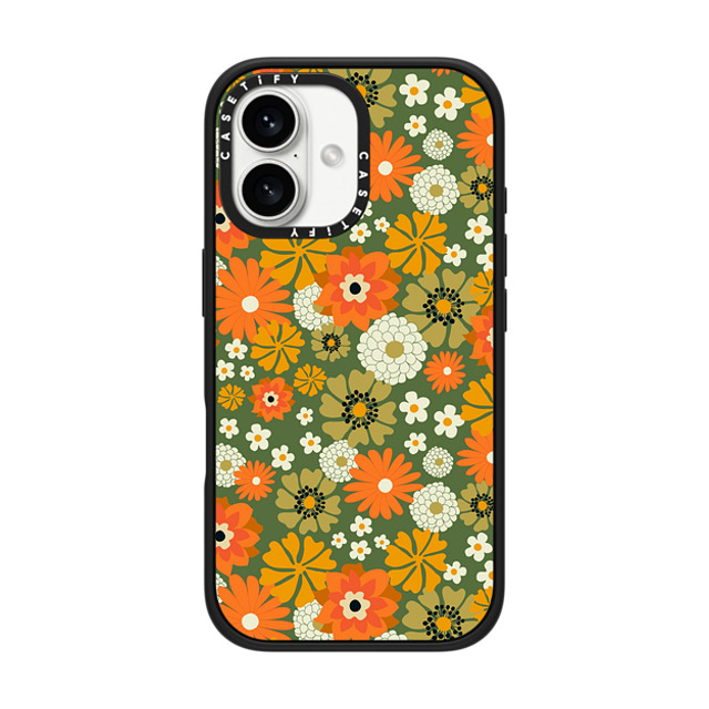 Oh So Graceful x CASETiFY iPhone 16 ケース Floral,Y2K マットブラック インパクトケース MagSafe対応 70s Floral over Green by Oh So Graceful Father's Day Oh So Graceful x CASETiFY iPhone 16 ケース Floral,Y2K マットブラック インパクトケース MagSafe対応 70s Floral over Green by Oh So Graceful Father's Day