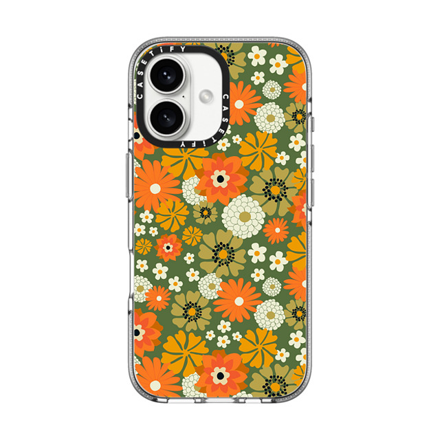 Oh So Graceful x CASETiFY iPhone 16 Case Floral,Y2K Clear Clear Case MagSafe Compatible 70s Floral over Green by Oh So Graceful Father's Day Oh So Graceful x CASETiFY iPhone 16 Case Floral,Y2K Clear Clear Case MagSafe Compatible 70s Floral over Green by Oh So Graceful Father's Day