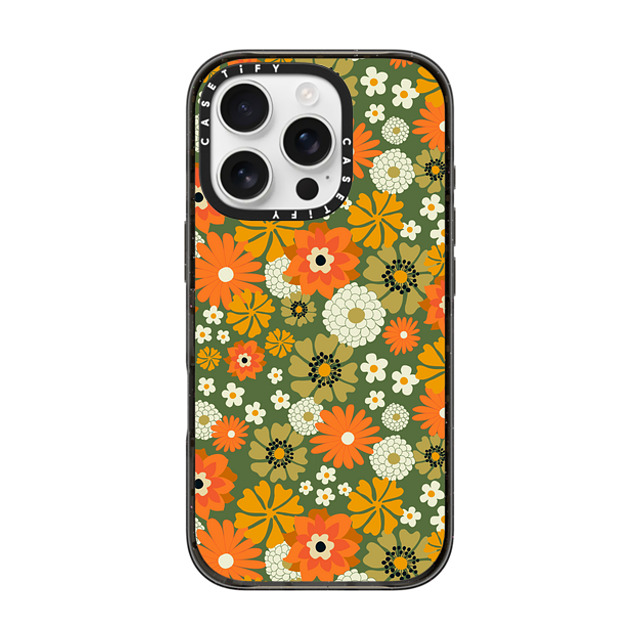 Oh So Graceful x CASETiFY iPhone 16 Pro ケース Floral,Y2K ブラック インパクトケース 70s Floral over Green by Oh So Graceful Father's Day Oh So Graceful x CASETiFY iPhone 16 Pro ケース Floral,Y2K ブラック インパクトケース 70s Floral over Green by Oh So Graceful Father's Day