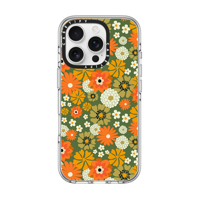 Oh So Graceful x CASETiFY iPhone 16 Pro ケース Floral,Y2K クリア クリア ケース MagSafe対応 70s Floral over Green by Oh So Graceful Father's Day Oh So Graceful x CASETiFY iPhone 16 Pro ケース Floral,Y2K クリア クリア ケース MagSafe対応 70s Floral over Green by Oh So Graceful Father's Day