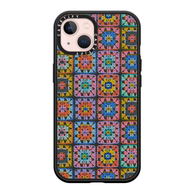 Oh So Graceful x CASETiFY iPhone 13 ケース マットブラック インパクトケース MagSafe対応 Grannie Squares by Oh So Graceful