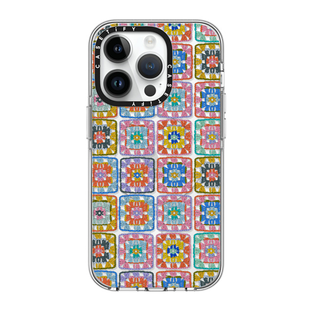 Oh So Graceful x CASETiFY iPhone 14 Pro ケース クリア クリア ケース MagSafe対応 Grannie Squares by Oh So Graceful