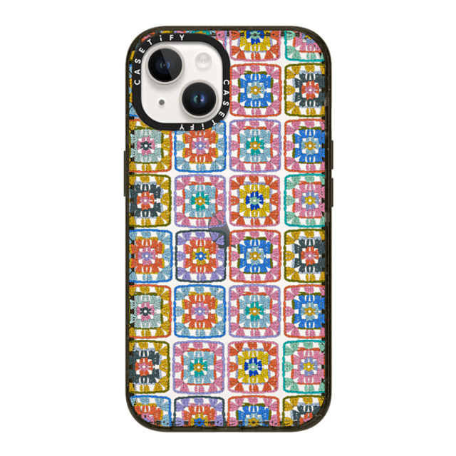 Oh So Graceful x CASETiFY iPhone 14 ケース ブラック インパクトケース Grannie Squares by Oh So Graceful