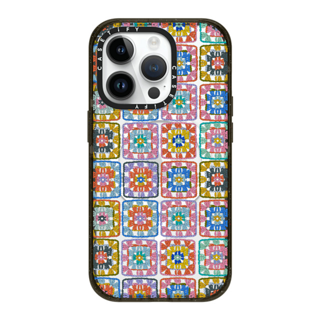 Oh So Graceful x CASETiFY iPhone 14 Pro ケース ブラック インパクトケース MagSafe対応 Grannie Squares by Oh So Graceful