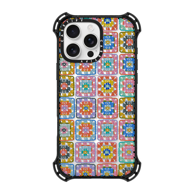 Oh So Graceful x CASETiFY iPhone 16 Pro Max ケース ブラック バウンスケース Grannie Squares by Oh So Graceful