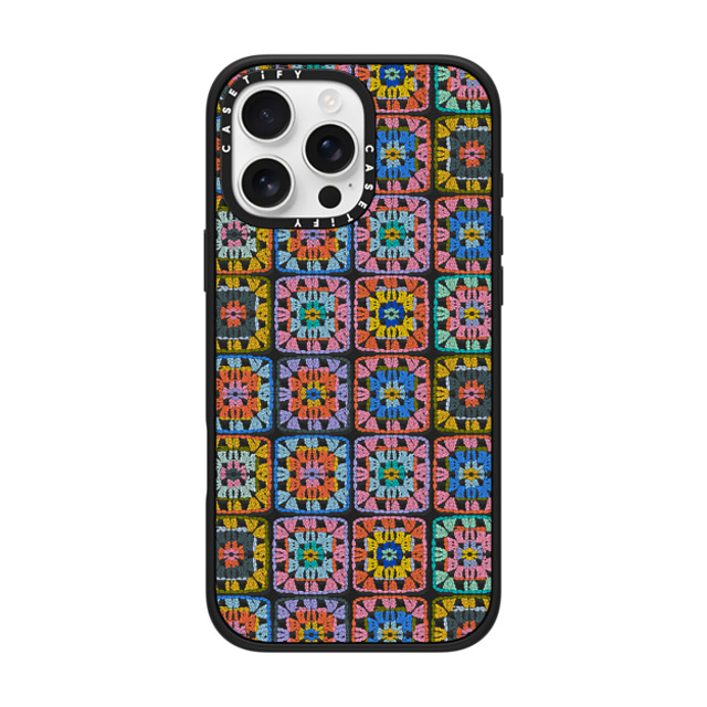 Oh So Graceful x CASETiFY iPhone 16 Pro Max ケース マットブラック インパクトケース MagSafe対応 Grannie Squares by Oh So Graceful