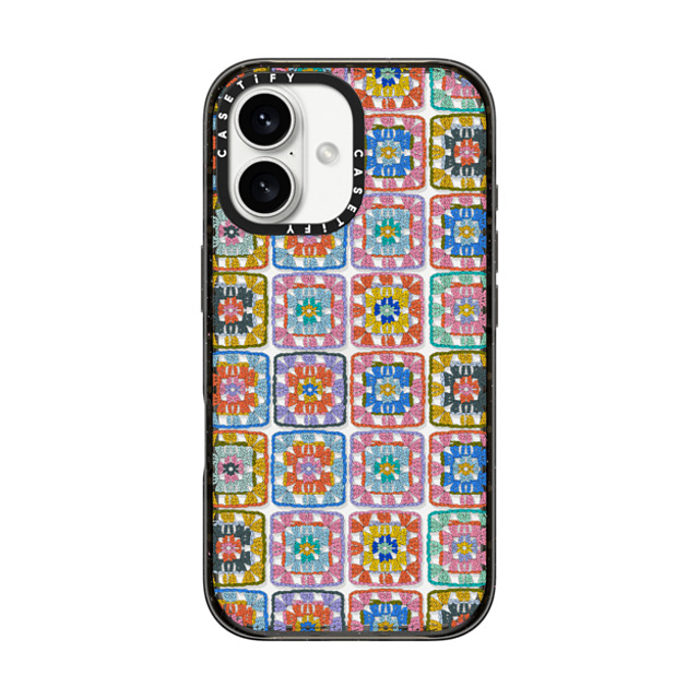 Oh So Graceful x CASETiFY iPhone 16 ケース ブラック インパクトケース Grannie Squares by Oh So Graceful