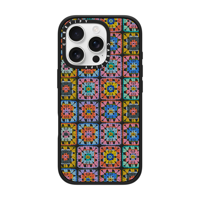 Oh So Graceful x CASETiFY iPhone 16 Pro ケース マットブラック インパクトケース MagSafe対応 Grannie Squares by Oh So Graceful