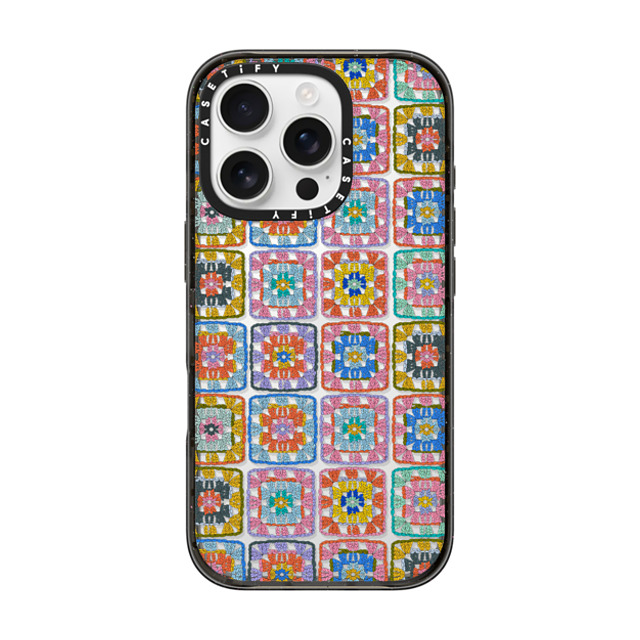 Oh So Graceful x CASETiFY iPhone 16 Pro ケース ブラック インパクトケース Grannie Squares by Oh So Graceful