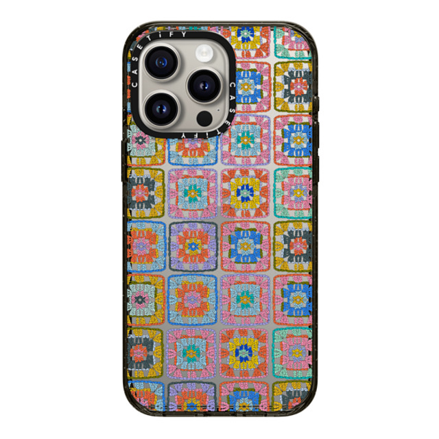 Oh So Graceful x CASETiFY iPhone 15 Pro Max ケース ブラック インパクトケース Grannie Squares by Oh So Graceful