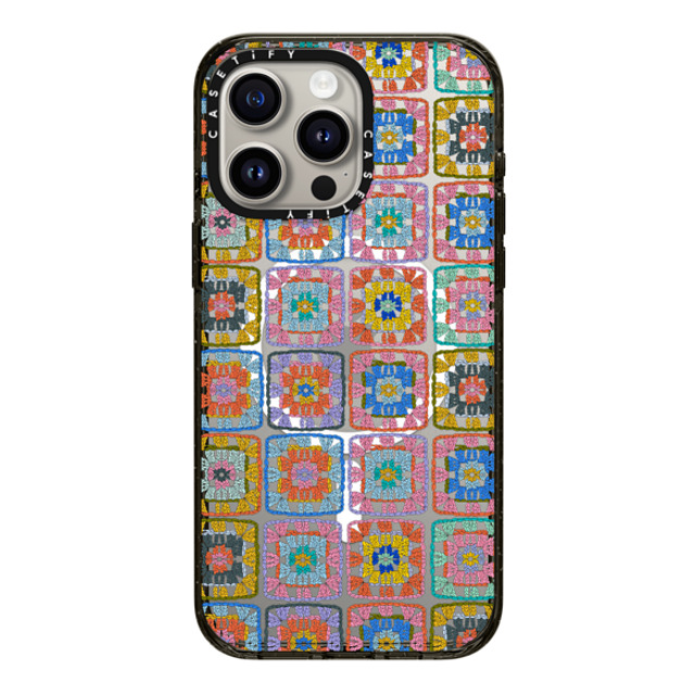 Oh So Graceful x CASETiFY iPhone 15 Pro Max ケース ブラック インパクトケース MagSafe対応 Grannie Squares by Oh So Graceful