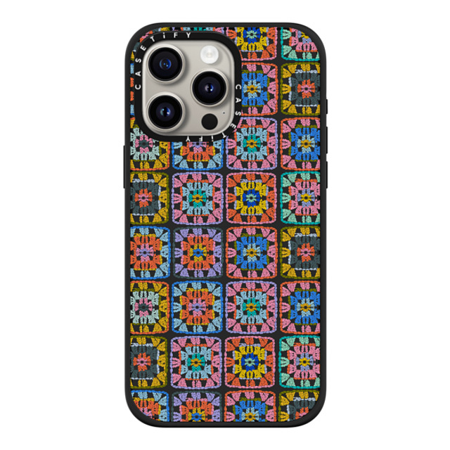 Oh So Graceful x CASETiFY iPhone 15 Pro Max ケース マットブラック インパクトケース MagSafe対応 Grannie Squares by Oh So Graceful