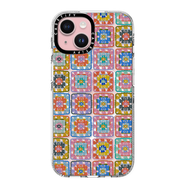 Oh So Graceful x CASETiFY iPhone 15 ケース クリア クリア ケース MagSafe対応 Grannie Squares by Oh So Graceful