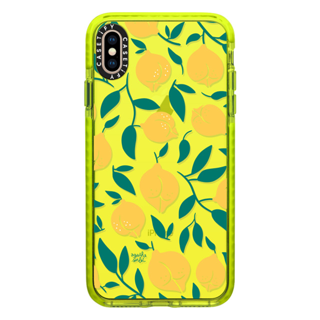 Agathe Sorlet x CASETiFY iPhone XS Max ケース ネオン イエロー インパクトケース Lemons