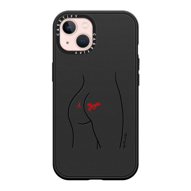 Agathe Sorlet x CASETiFY iPhone 13 ケース マットブラック インパクトケース MagSafe対応 I Love You