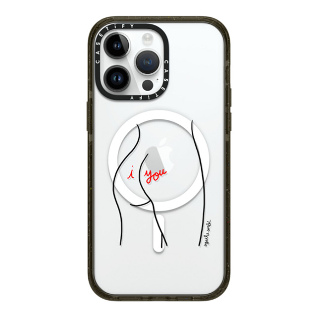 Agathe Sorlet x CASETiFY iPhone 14 Pro Max ケース ブラック インパクトケース MagSafe対応 I Love You