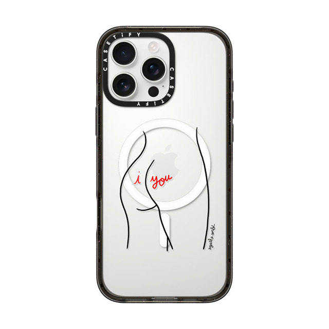 Agathe Sorlet x CASETiFY iPhone 16 Pro Max ケース ブラック インパクトケース MagSafe対応 I Love You