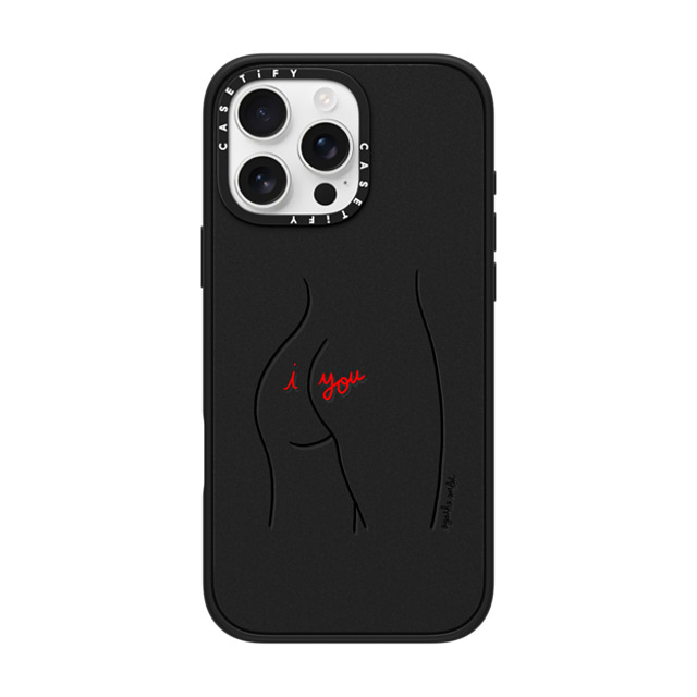 Agathe Sorlet x CASETiFY iPhone 16 Pro Max ケース マットブラック インパクトケース MagSafe対応 I Love You