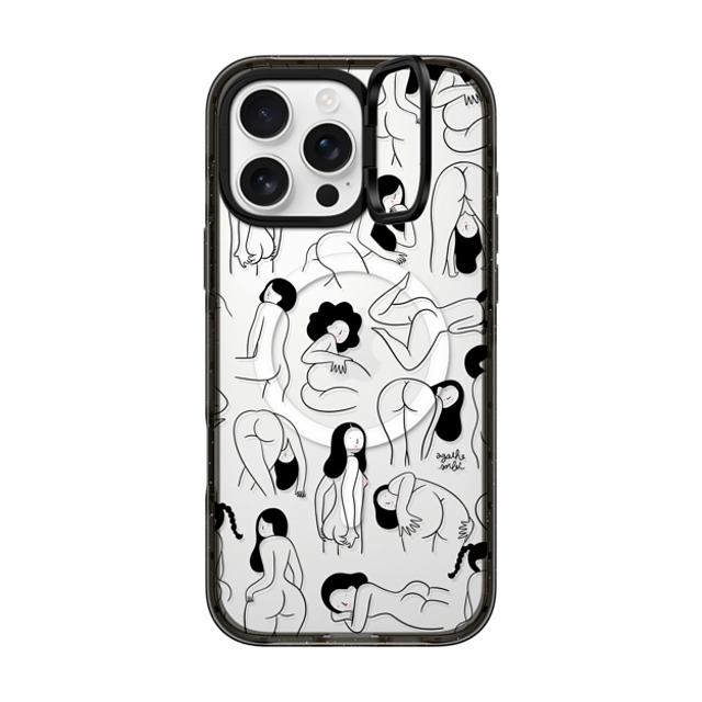 Agathe Sorlet x CASETiFY iPhone 16 Pro Max ケース ブラック インパクトリングスタンドケース MagSafe対応 Cheeks