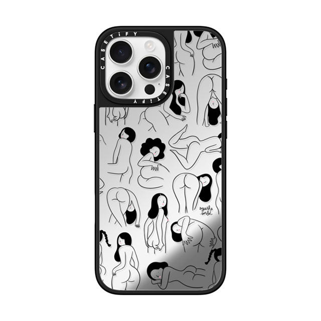 Agathe Sorlet x CASETiFY iPhone 16 Pro Max ケース Silver on Black ミラーケース MagSafe対応 Cheeks