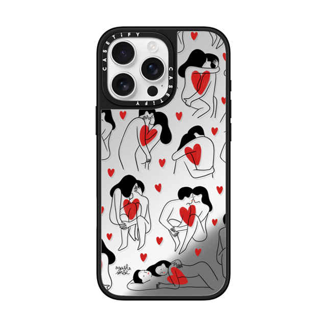 Agathe Sorlet x CASETiFY iPhone 16 Pro Max Case Silver on Black ミラーケース MagSafe対応 My Love Agathe Sorlet x CASETiFY iPhone 16 Pro Max Case Silver on Black ミラーケース MagSafe対応 My Love