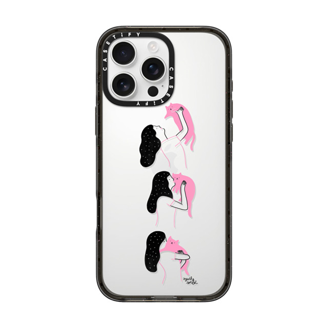 Agathe Sorlet x CASETiFY iPhone 16 Pro Max Case Black Impact Case Cat Cuddle Father's Day Agathe Sorlet x CASETiFY iPhone 16 Pro Max Case Black Impact Case Cat Cuddle Father's Day