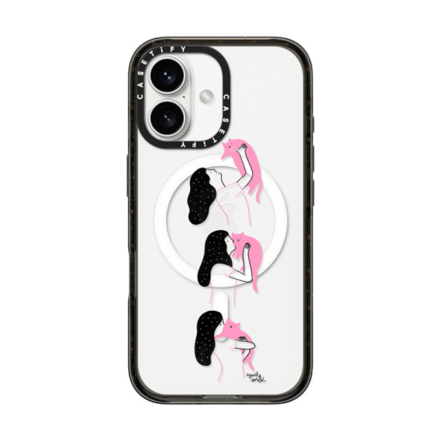Agathe Sorlet x CASETiFY iPhone 16 ケース ブラック インパクトケース MagSafe対応 Cat Cuddle Father's Day Agathe Sorlet x CASETiFY iPhone 16 ケース ブラック インパクトケース MagSafe対応 Cat Cuddle Father's Day