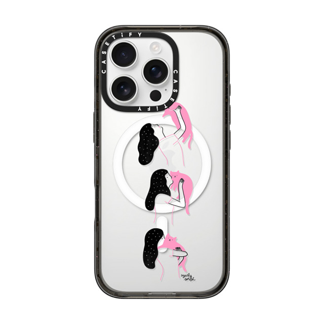 Agathe Sorlet x CASETiFY iPhone 16 Pro Case Black Impact Case MagSafe Compatible Cat Cuddle Father's Day Agathe Sorlet x CASETiFY iPhone 16 Pro Case Black Impact Case MagSafe Compatible Cat Cuddle Father's Day