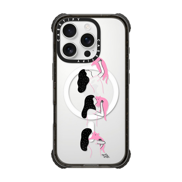 Agathe Sorlet x CASETiFY iPhone 16 Pro ケース ブラック ウルトラ インパクトケース MagSafe 対応 Cat Cuddle Father's Day Agathe Sorlet x CASETiFY iPhone 16 Pro ケース ブラック ウルトラ インパクトケース MagSafe 対応 Cat Cuddle Father's Day