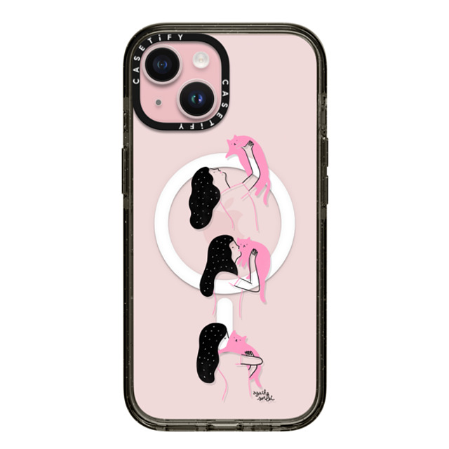 Agathe Sorlet x CASETiFY iPhone 15 ケース ブラック インパクトケース MagSafe対応 Cat Cuddle Father's Day Agathe Sorlet x CASETiFY iPhone 15 ケース ブラック インパクトケース MagSafe対応 Cat Cuddle Father's Day