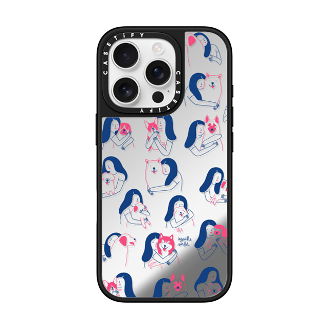 Agathe Sorlet x CASETiFY iPhone 16 Pro ケース Silver on Black ミラーケース MagSafe対応 Dog Lover Back to School Agathe Sorlet x CASETiFY iPhone 16 Pro ケース Silver on Black ミラーケース MagSafe対応 Dog Lover Back to School