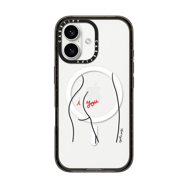 Agathe Sorlet x CASETiFY iPhone 16 ケース ブラック インパクトケース MagSafe対応 I Love You