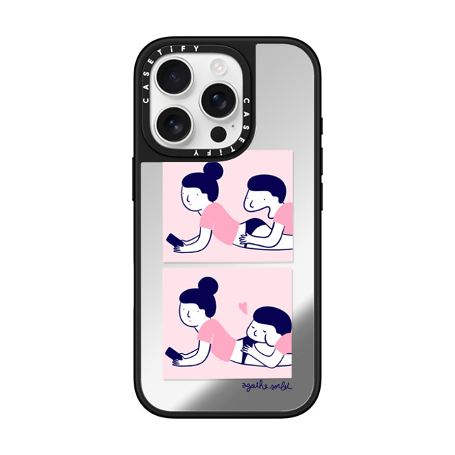 Agathe Sorlet x CASETiFY iPhone 16 Pro ケース Silver on Black ミラーケース MagSafe対応 Bon Appétit Back to School Agathe Sorlet x CASETiFY iPhone 16 Pro ケース Silver on Black ミラーケース MagSafe対応 Bon Appétit Back to School