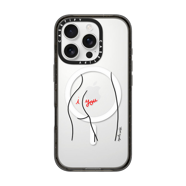 Agathe Sorlet x CASETiFY iPhone 16 Pro ケース ブラック インパクトケース MagSafe対応 I Love You