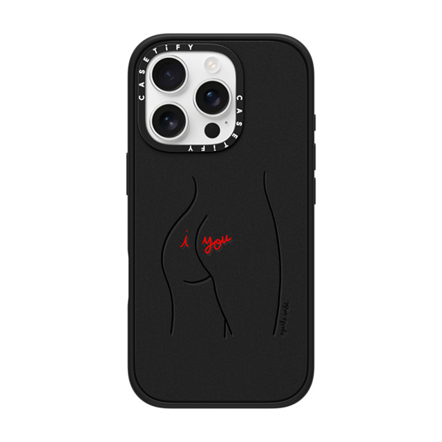 Agathe Sorlet x CASETiFY iPhone 16 Pro ケース マットブラック インパクトケース MagSafe対応 I Love You