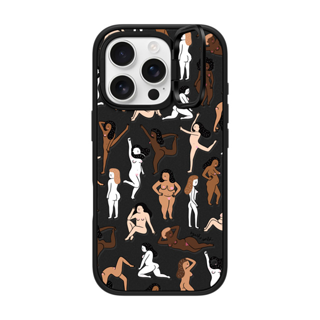 Agathe Sorlet x CASETiFY iPhone 16 Pro ケース マットブラック インパクトリングスタンドケース MagSafe対応 ウィメンズ