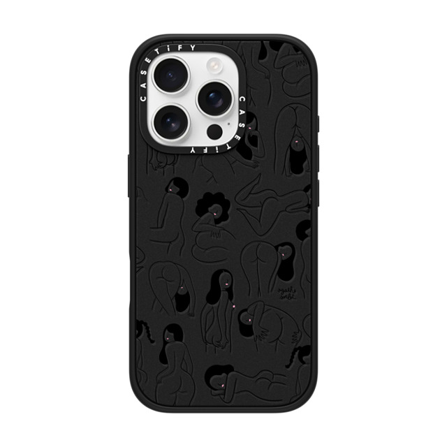 Agathe Sorlet x CASETiFY iPhone 16 Pro ケース マットブラック インパクトケース MagSafe対応 Cheeks