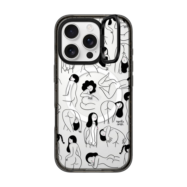 Agathe Sorlet x CASETiFY iPhone 16 Pro ケース ブラック インパクトリングスタンドケース MagSafe対応 Cheeks