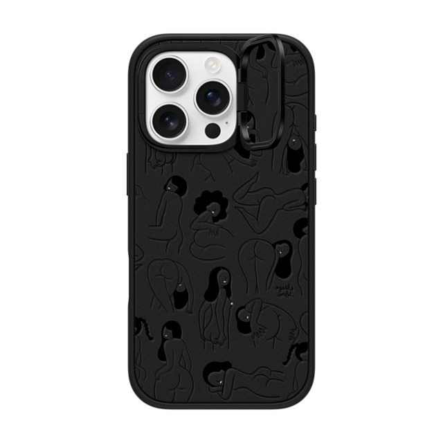 Agathe Sorlet x CASETiFY iPhone 16 Pro ケース マットブラック インパクトリングスタンドケース MagSafe対応 Cheeks