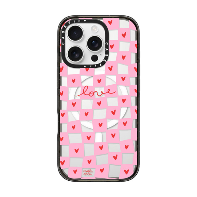 Agathe Sorlet x CASETiFY iPhone 16 Pro ケース Checkered,Heart ブラック インパクトケース MagSafe対応 いいね Back to School Agathe Sorlet x CASETiFY iPhone 16 Pro ケース Checkered,Heart ブラック インパクトケース MagSafe対応 いいね Back to School