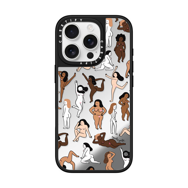 Agathe Sorlet x CASETiFY iPhone 16 Pro ケース Silver on Black ミラーケース MagSafe対応 ウィメンズ