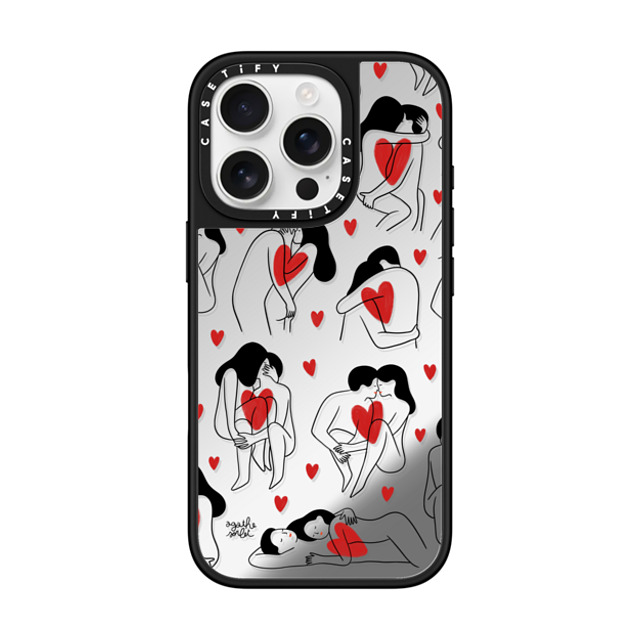 Agathe Sorlet x CASETiFY iPhone 16 Pro Case Silver on Black ミラーケース MagSafe対応 My Love Agathe Sorlet x CASETiFY iPhone 16 Pro Case Silver on Black ミラーケース MagSafe対応 My Love