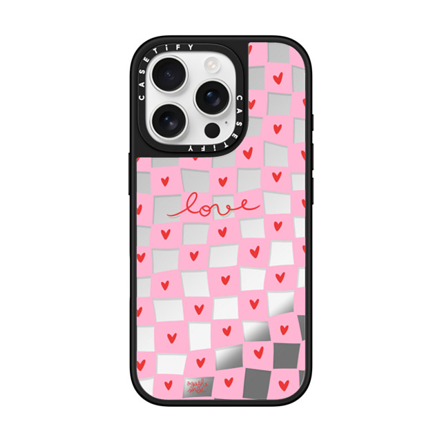 Agathe Sorlet x CASETiFY iPhone 16 Pro ケース Checkered,Heart Silver on Black ミラーケース MagSafe対応 いいね Back to School Agathe Sorlet x CASETiFY iPhone 16 Pro ケース Checkered,Heart Silver on Black ミラーケース MagSafe対応 いいね Back to School