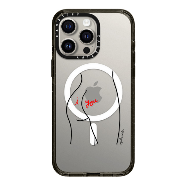 Agathe Sorlet x CASETiFY iPhone 15 Pro Max ケース ブラック インパクトケース MagSafe対応 I Love You