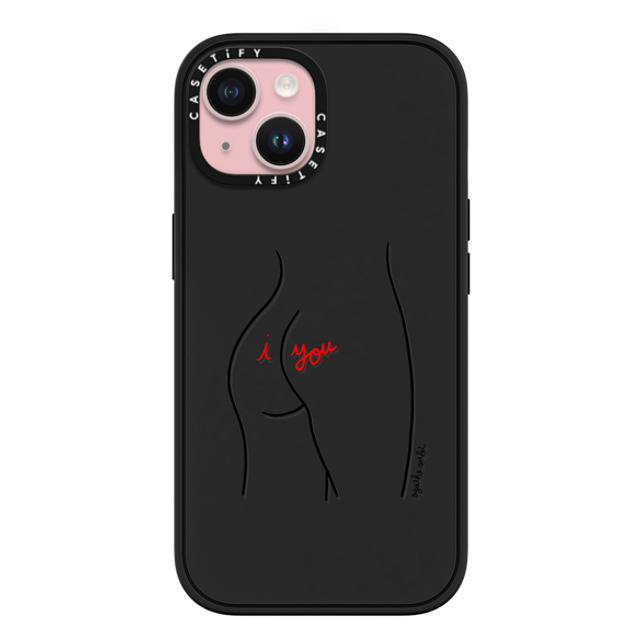 Agathe Sorlet x CASETiFY iPhone 15 ケース マットブラック インパクトケース MagSafe対応 I Love You